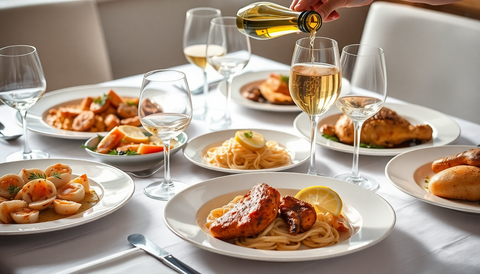 Elevating Your Dining Experience: A Guide to Pairing Dry White Wines with Seafood, Pasta & Chicken